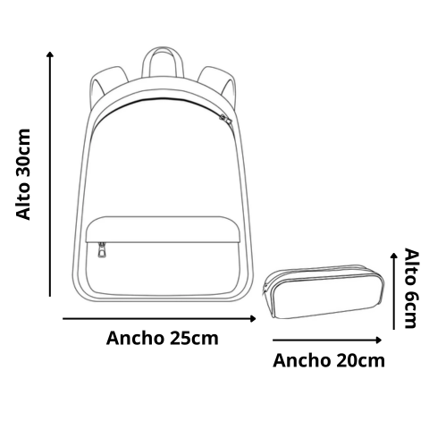 MOCHILA JARDIN 3D CON CARTUCHERA DISEÑOS VARIOS - Imagen 7