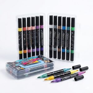 MARCADORES BRILLO-GLITTER DOBLE PUNTA X12