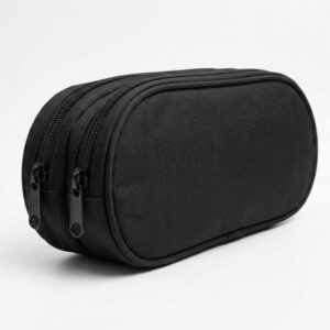 CARTUCHERA 2 CIERRES NEGRA - E01008