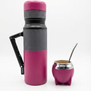 Set de Mate Premium "Adventure": Termo 1000ml + Mate de Diseño con Bombilla