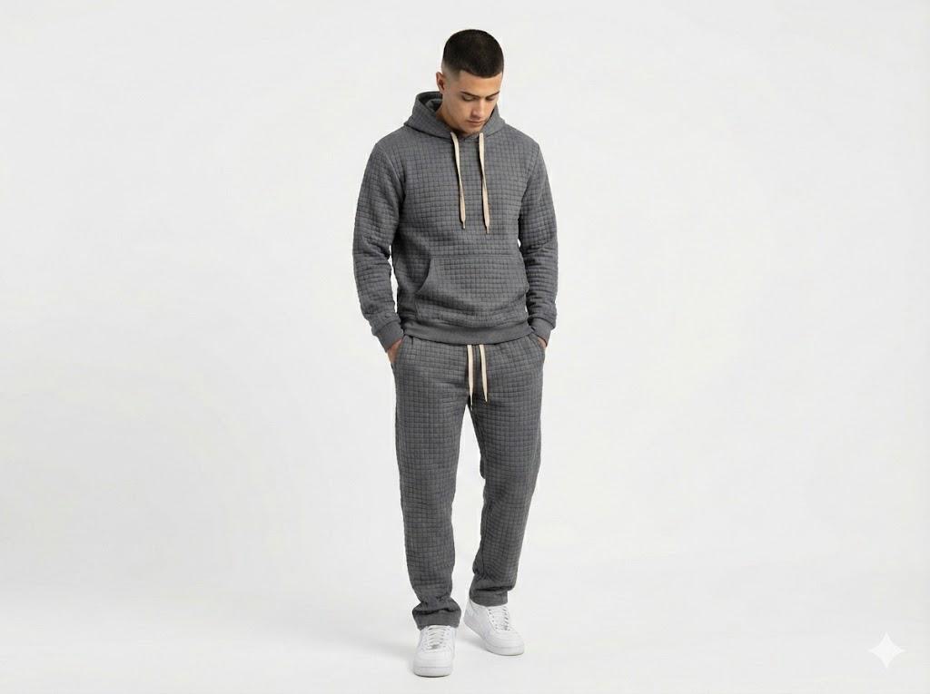 Conjunto Hombre Hoodie Y Jogger Texturado Premium - Imagen 4