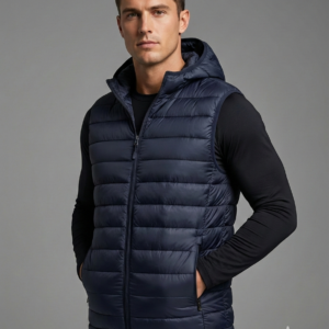 Chaleco Puffer Hombre Con Capucha Térmico Premium Slim Fit