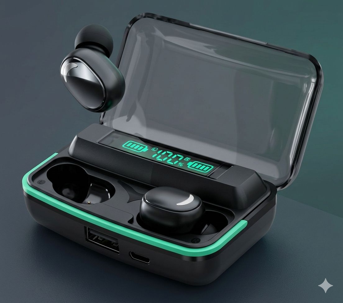 Auriculares Bluetooth TWS Pantalla LED + Estuche Power Bank