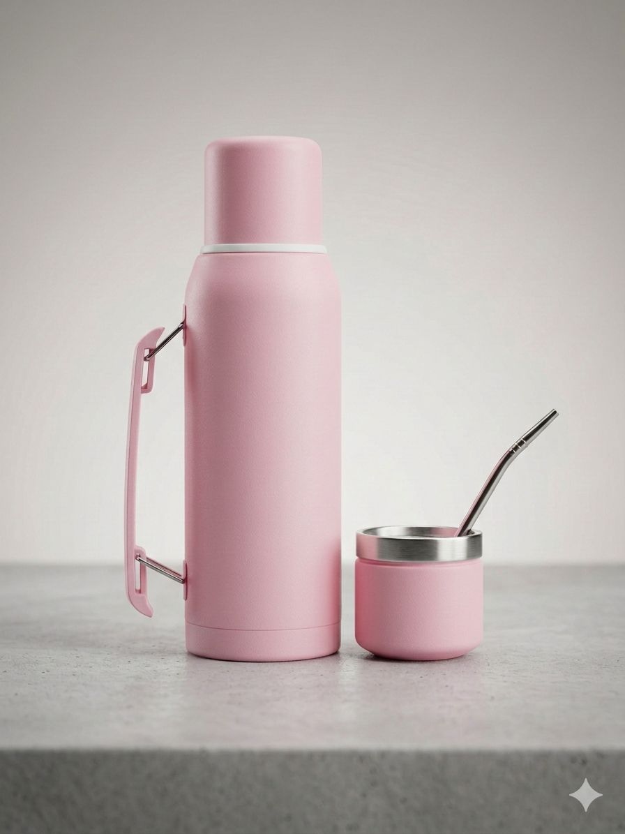 Set Matero Premium Termo 1L + Mate Acero Inoxidable + Bombilla - Imagen 5