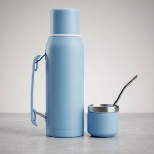 Set Matero Premium Termo 1L + Mate Acero Inoxidable + Bombilla