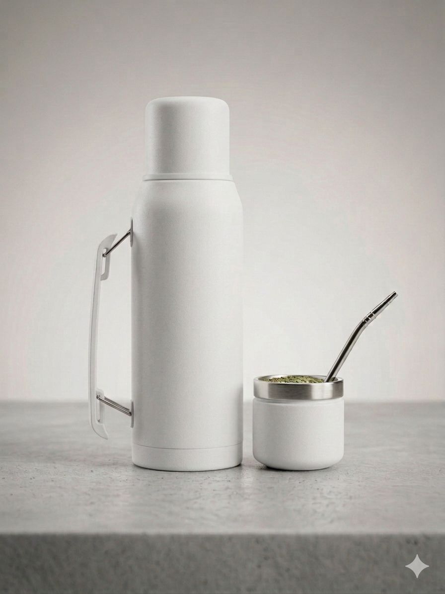 Set Matero Premium Termo 1L + Mate Acero Inoxidable + Bombilla - Imagen 4