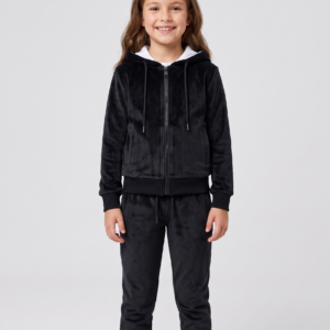 Conjunto Plush Niña Premium - Campera Con Capucha Y Jogger