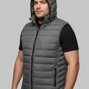 Chaleco Puffer Hombre Talles Especiales Con Capucha Premium