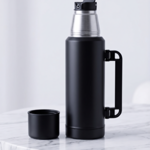 Termo Acero Inoxidable Negro Mate 1.2L - Pico Vertedor Anti Derrame