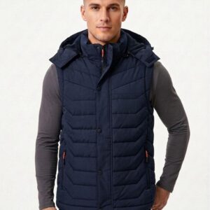 Chaleco Térmico Hombre Puffer Con Capucha