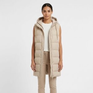 Chaleco Tapado Largo Puffer Dama - Sofisticación y Abrigo Premium