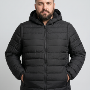 Campera Térmica Hombre Talles Especiales - Capucha Y Mangas Desmontables