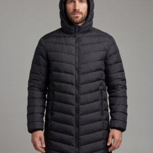 Campera Tapado Hombre Puffer Largo Térmica Con Piel Interior