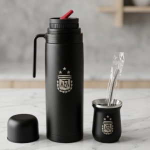 Kit Matero Premium Fútbol - Termo 1L + Mate + Bombilla