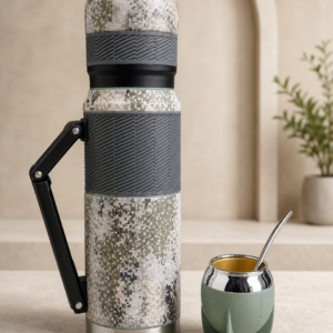 Set Matero Premium 1.2L Todo En Uno: Termo De Diseño, Mate Cohete Y Bombilla