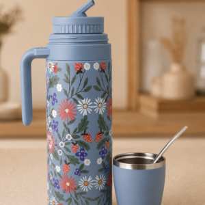 Set Matero 3 en 1: Termo Media Manija 1 Litro con Mate Integrado