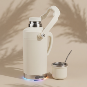 ¡La Revolución Matera! Termo Inteligente 1L con Parlante Bluetooth, Luces LED y Tapa Mate