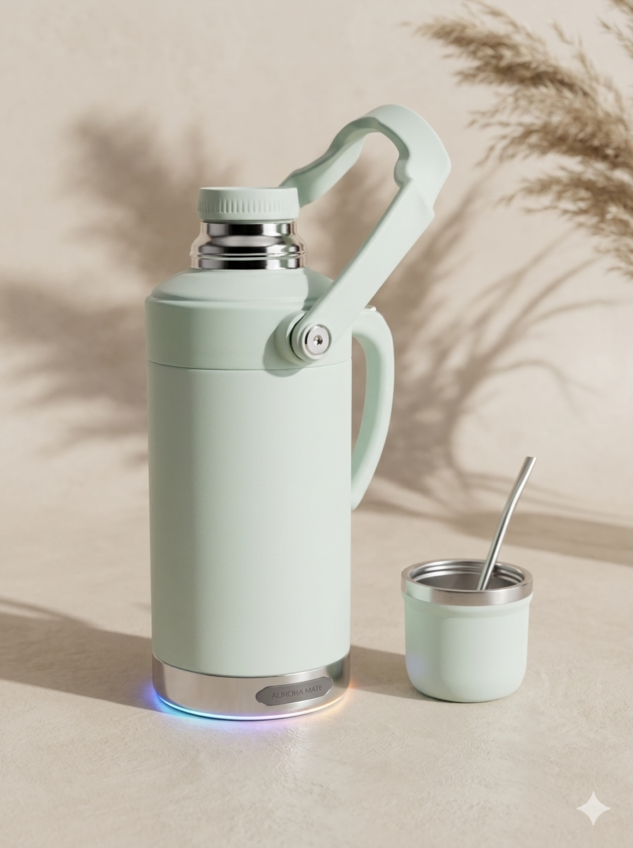 ¡La Revolución Matera! Termo Inteligente 1L con Parlante Bluetooth, Luces LED y Tapa Mate - Imagen 6