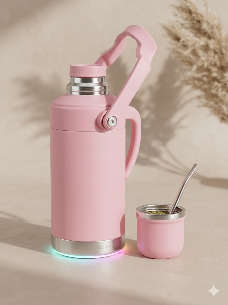 ¡La Revolución Matera! Termo Inteligente 1L con Parlante Bluetooth, Luces LED y Tapa Mate - Imagen 4