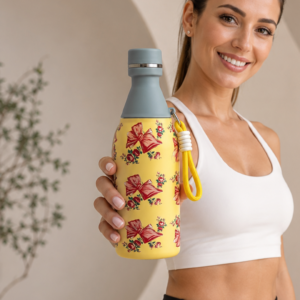 Botella Deportiva Premium para Dama | Diseños Florales y Correa de Mano