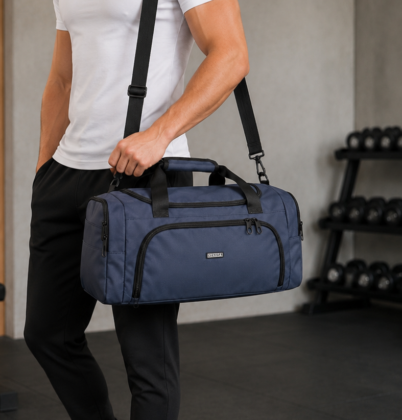 Bolso Deportivo Mediano con Correa Regulable y Múltiples Compartimentos