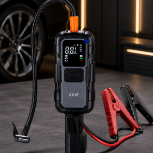 Arrancador de Batería y Compresor Inflador Digital Portátil LUO 2 en 1 para Auto y Moto