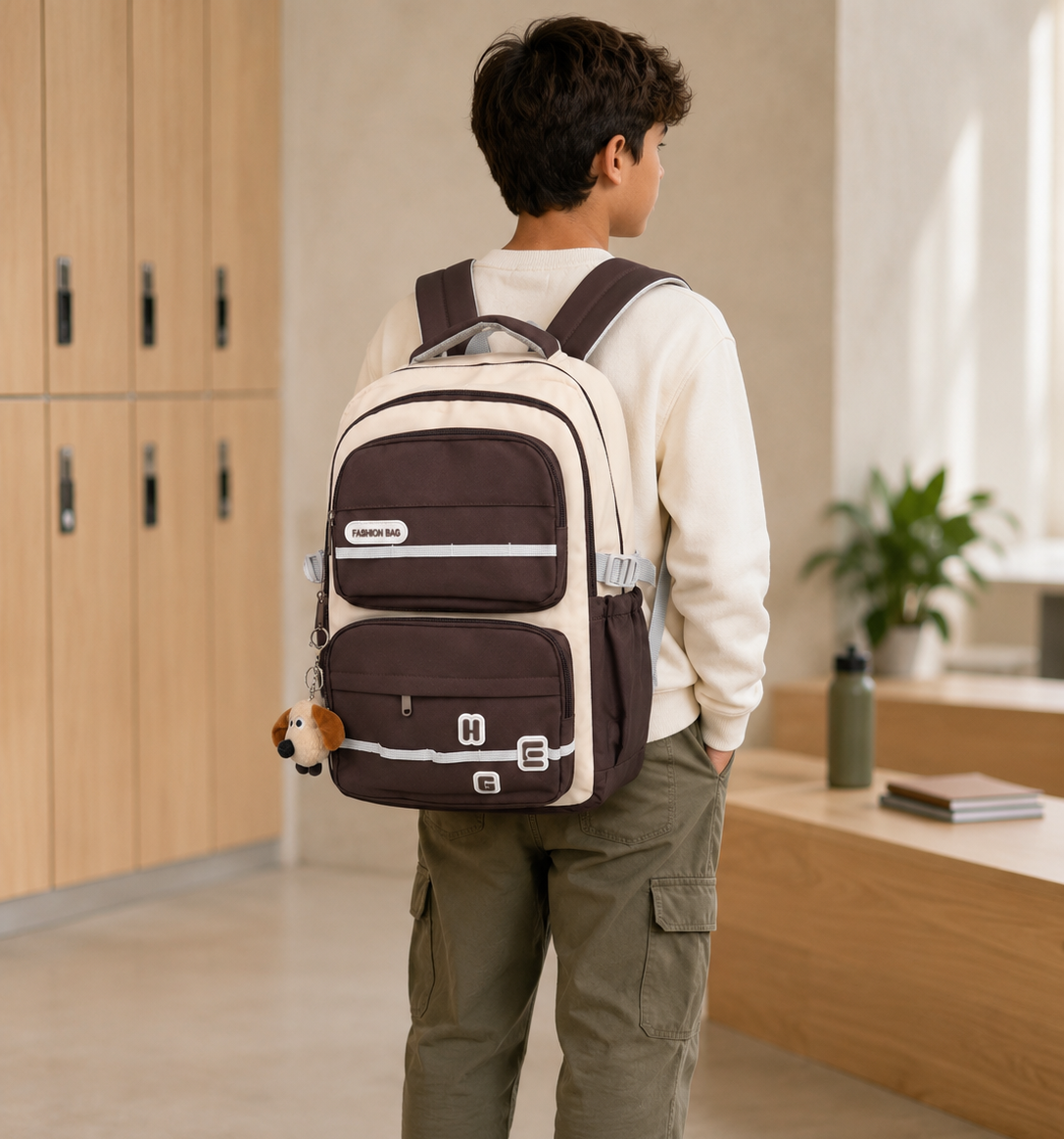 Mochila Escolar Infantil/Juvenil Multicompartimento con Llavero