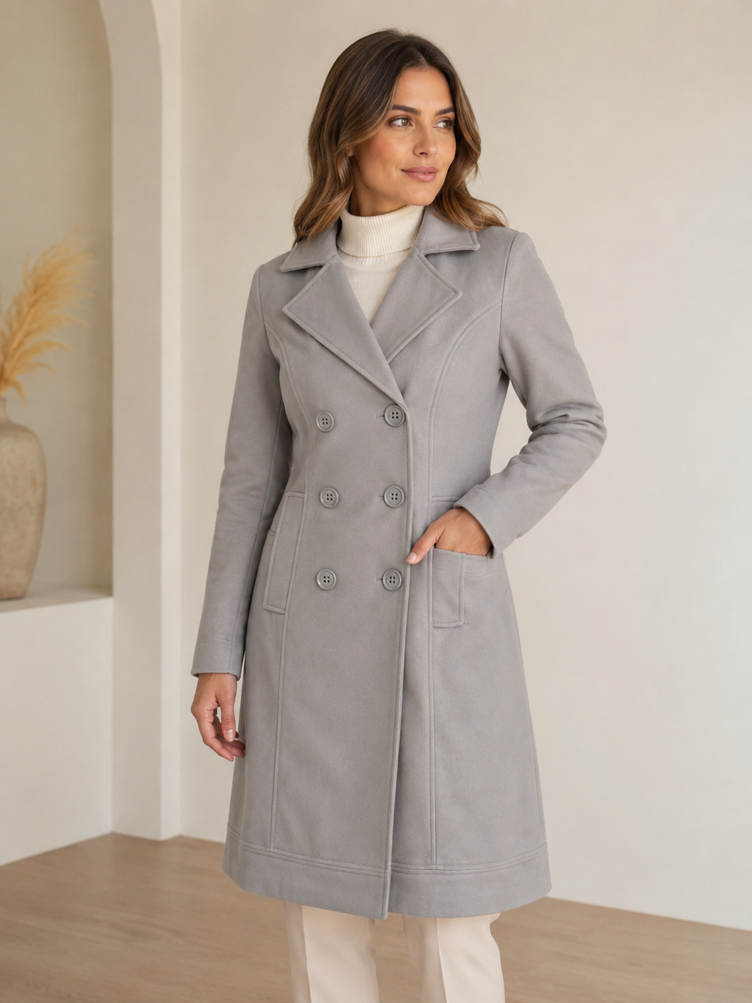 Abrigo de Paño Premium Femenino - Estilo y Sofisticación - Imagen 3