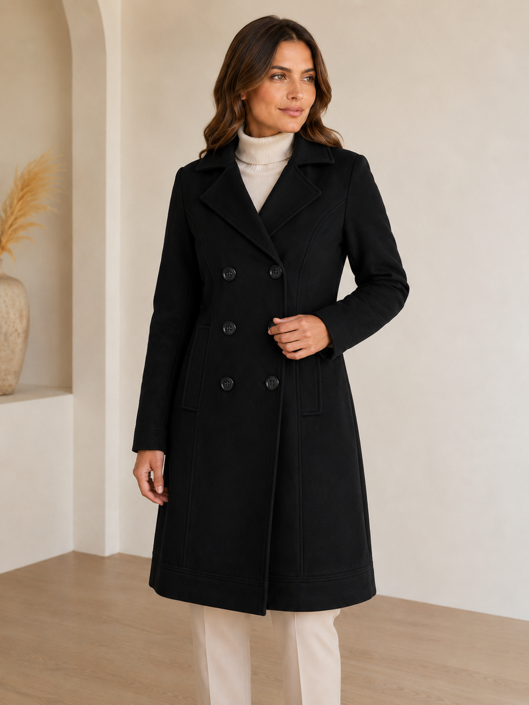 Abrigo de Paño Premium Femenino - Estilo y Sofisticación - Imagen 2