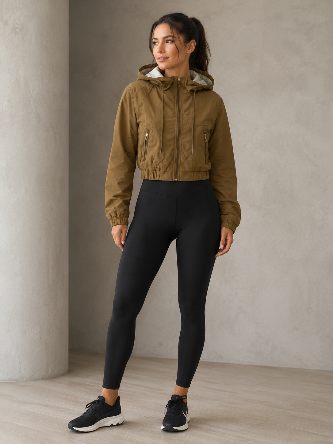 Campera Impermeable Rompeviento Cropped Dama | Capucha Desmontable - Imagen 4