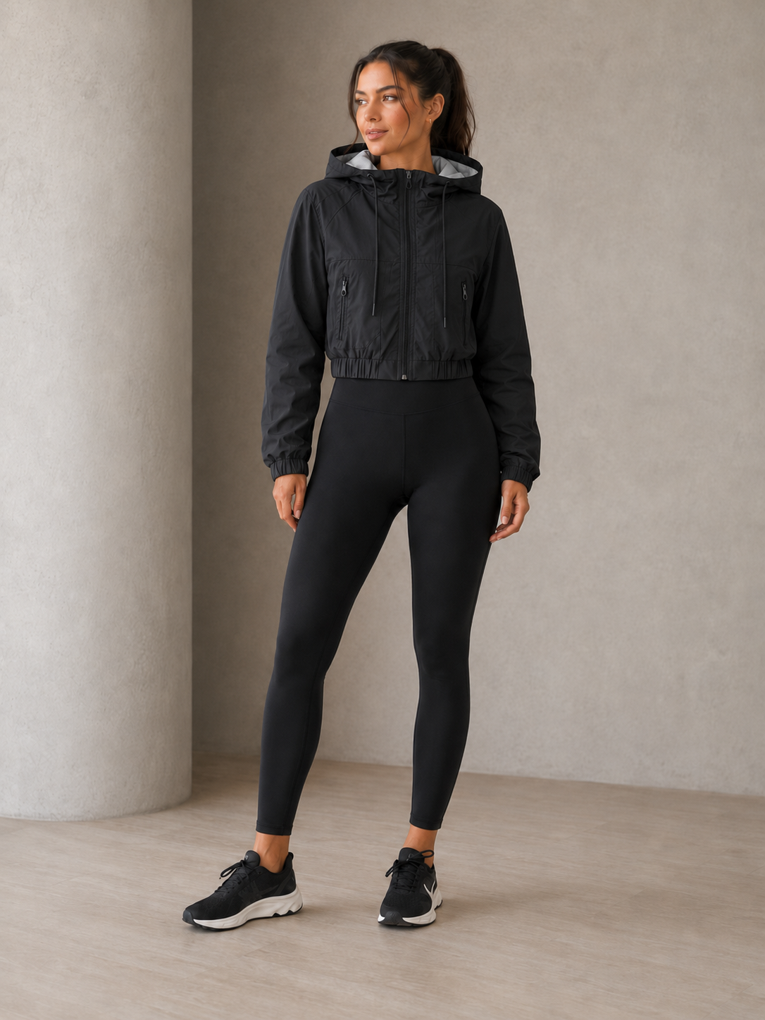 Campera Impermeable Rompeviento Cropped Dama | Capucha Desmontable - Imagen 3
