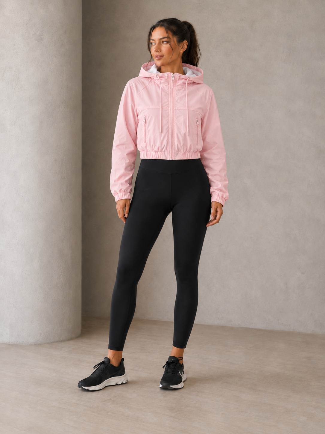 Campera Impermeable Rompeviento Cropped Dama | Capucha Desmontable - Imagen 2