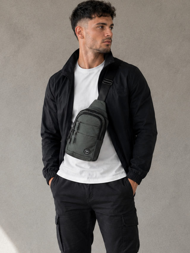 Riñonera Cruzada Urbana para Hombre | Multi-Bolsillos