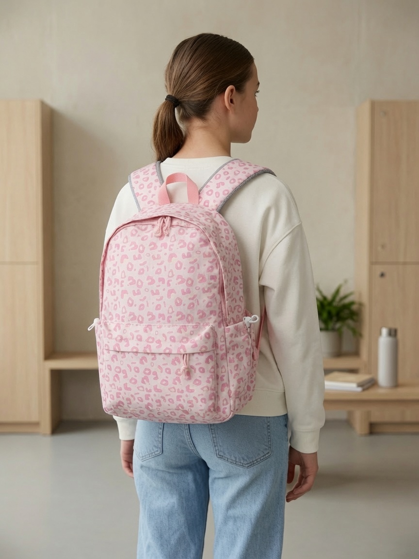 Mochila Juvenil Estampada con Bolsillo Frontal - Imagen 4