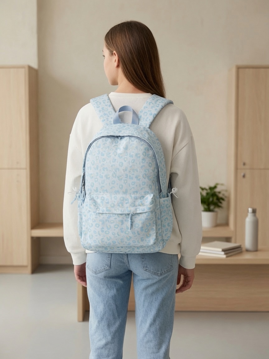 Mochila Juvenil Estampada con Bolsillo Frontal - Imagen 3