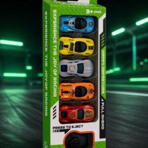 Caja Autitos x4 – Set de Autos de Carrera con Lanzador